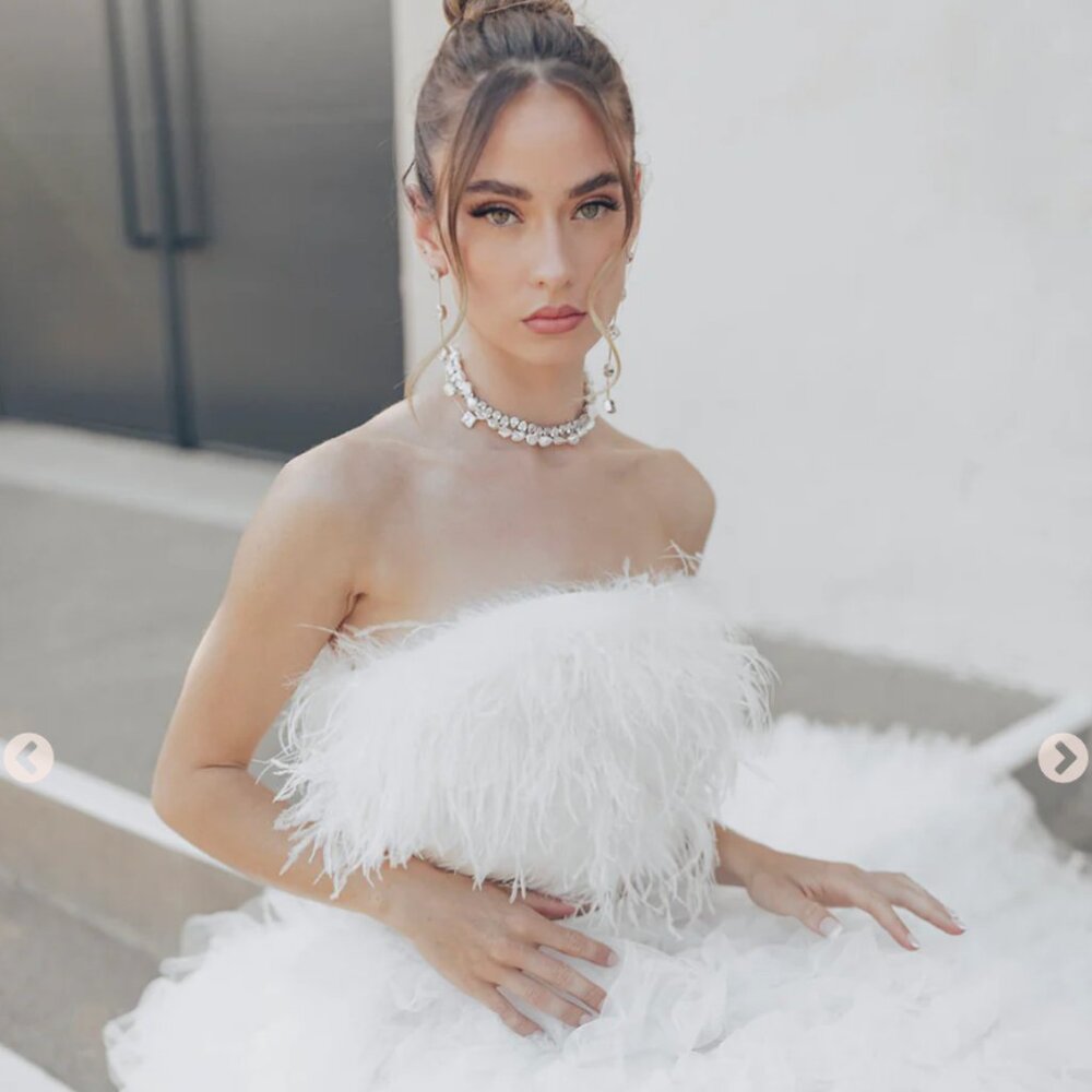 Untamed Petals SOCIAL HOUR FEATHER TOP White XS